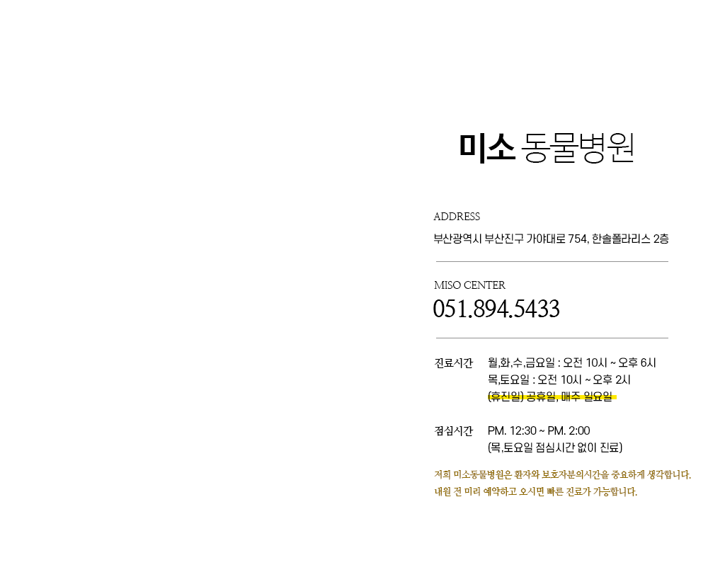 병원 진료시간 안내